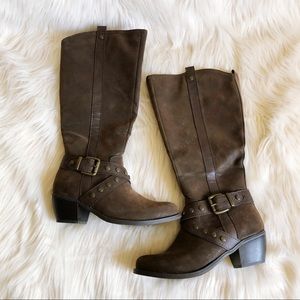 SOLD❤️Brown Boho Knee High Studded Boots